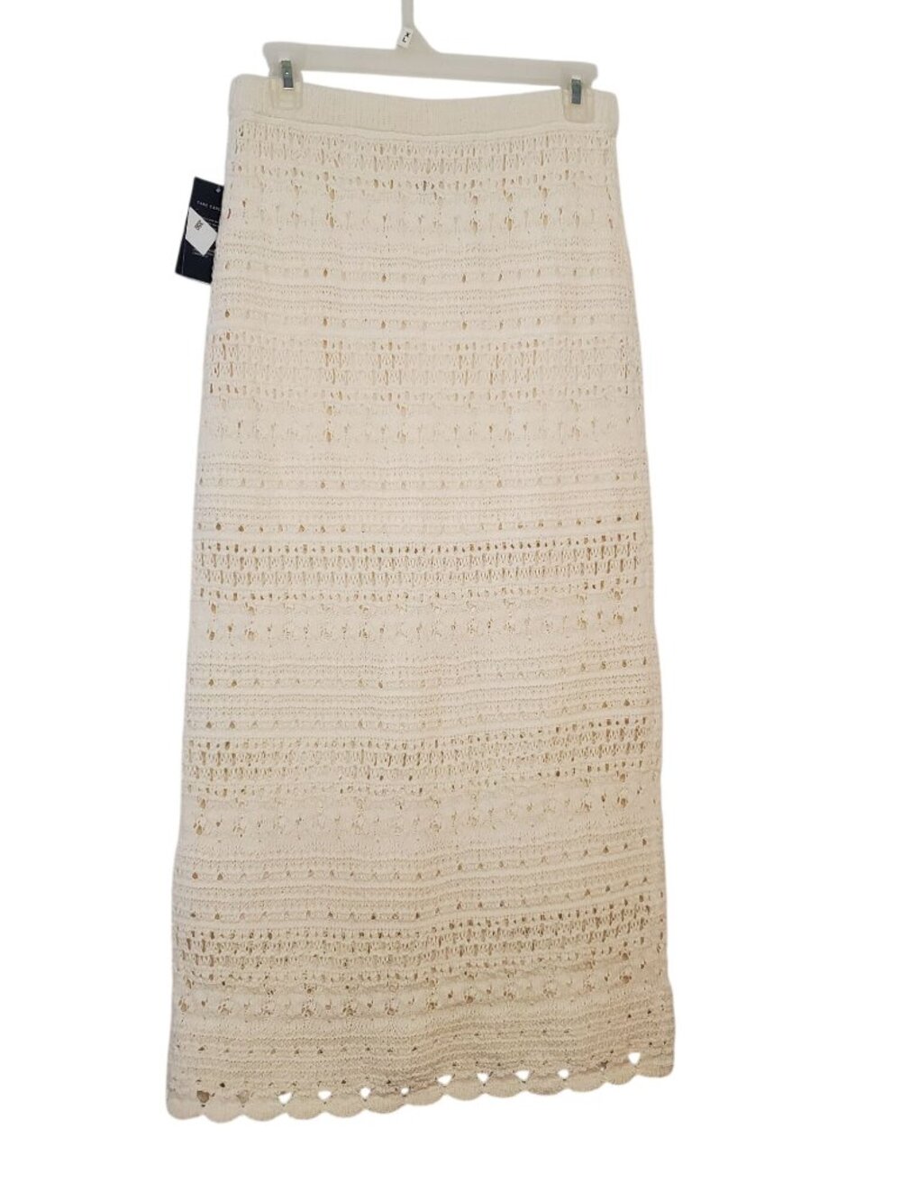 Universal Thread Womens Cream Crochet Midi Skirt With Lining & Drawstring Waist - Picture 4 of 7